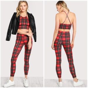 Two piece Plaid Set